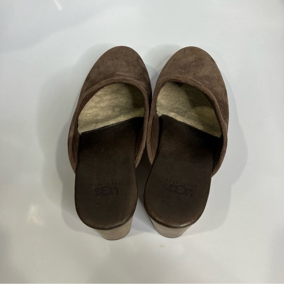 UGG Abbie clog mules brown suede shearling lined women’s size 7 casual boho - Picture 6 of 9